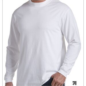 2 Pack Men's Big & Tall Plain Long Sleeved White Tshirts